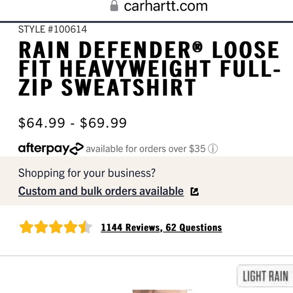 Mens Carhartt hoodie grey heavy weight size Large - Picture 3 of 7